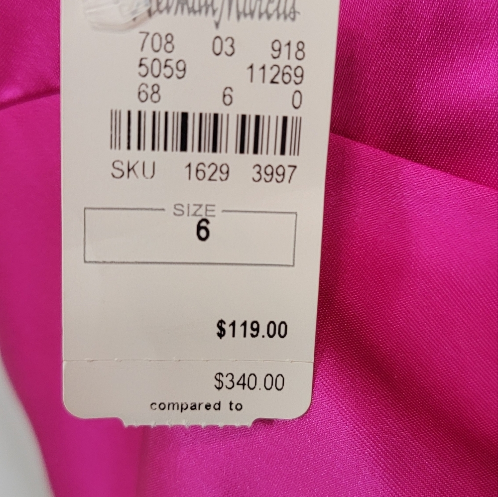 New Women's Evening Hot Pink Silk Statement Piece Top Sz 6 Org $340 Chetta B - Picture 4 of 13